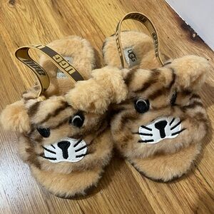 UGG Tiger Face Fuzzy Slippers